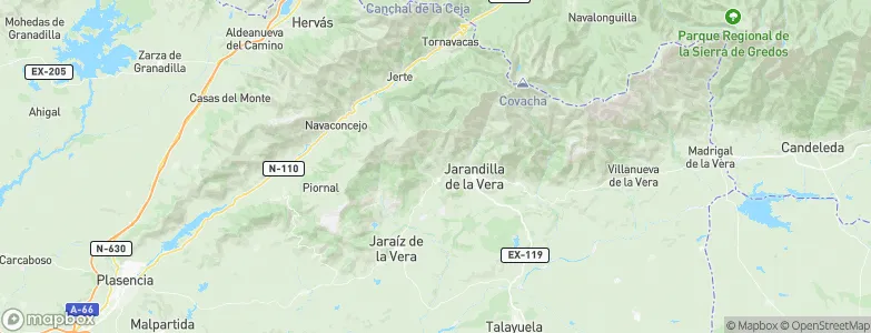 Aldeanueva de la Vera, Spain Map