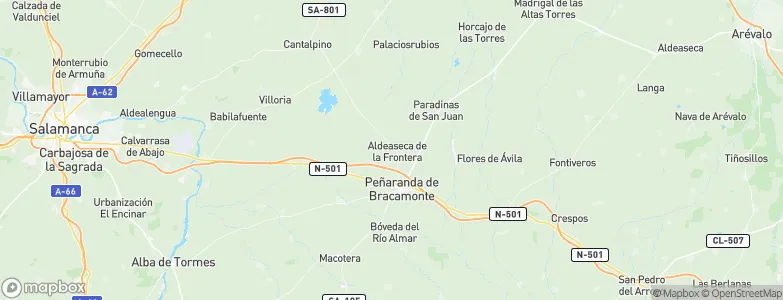 Aldeaseca de la Frontera, Spain Map