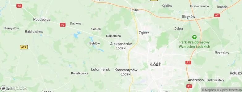 Aleksandrów Łódzki, Poland Map