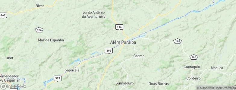 Além Paraíba, Brazil Map