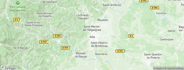 Alès, France Map