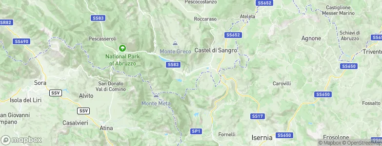 Alfedena, Italy Map