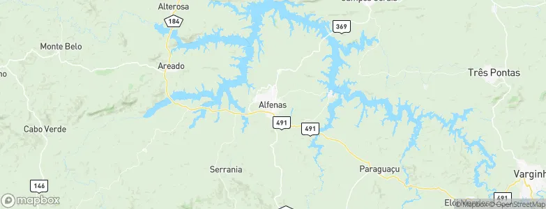 Alfenas, Brazil Map