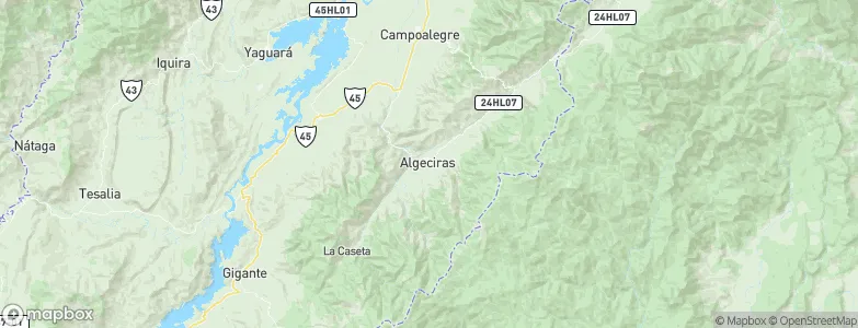 Algeciras, Colombia Map