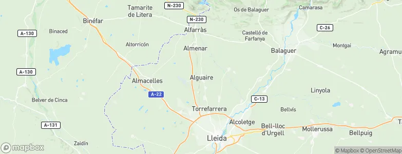 Alguaire, Spain Map