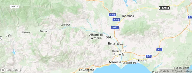 Alhama de Almería, Spain Map