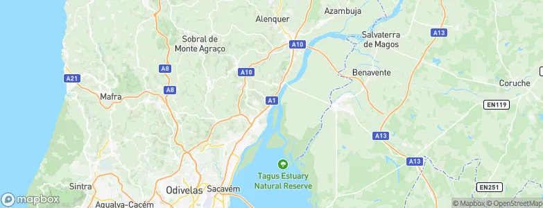 Alhandra, Portugal Map