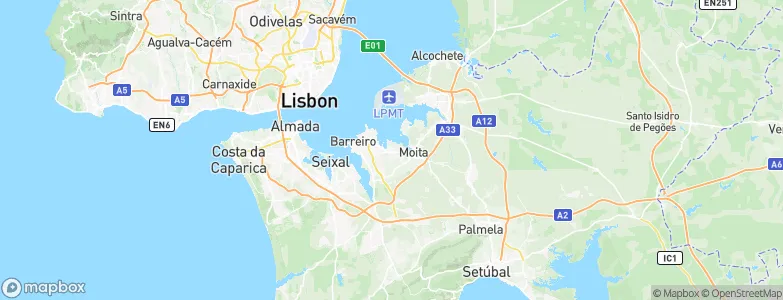 Alhos Vedros, Portugal Map