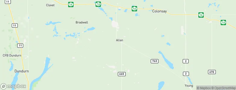 Allan, Canada Map
