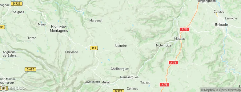 Allanche, France Map