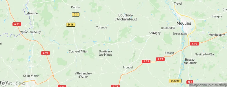 Allier, France Map