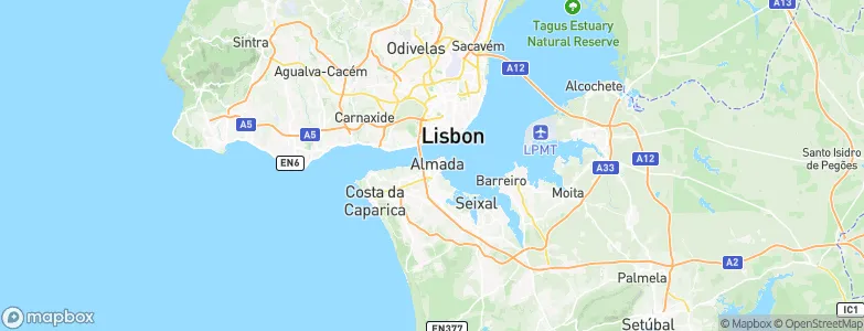 Almada, Portugal Map