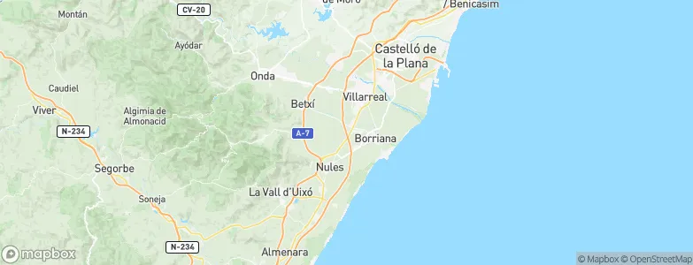 Alquerías del Niño Perdido, Spain Map