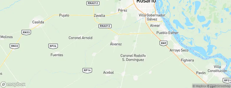 Álvarez, Argentina Map