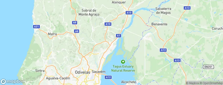 Alverca do Ribatejo, Portugal Map