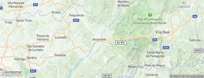 Amarante Municipality, Portugal Map