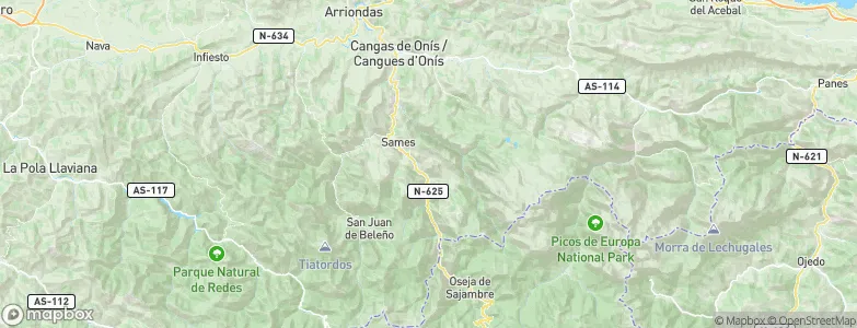 Amieva, Spain Map