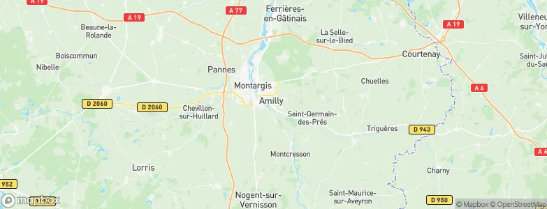 Amilly, France Map