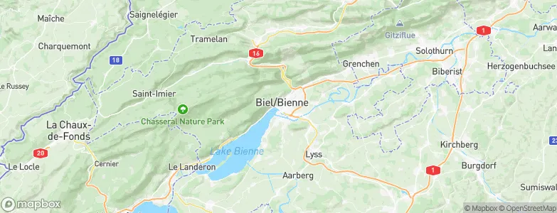 Amt Biel, Switzerland Map