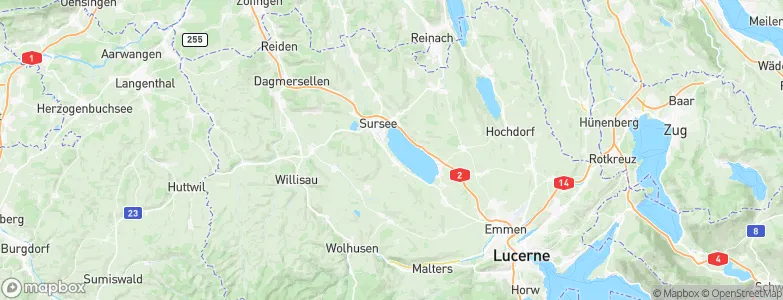 Amt Sursee, Switzerland Map