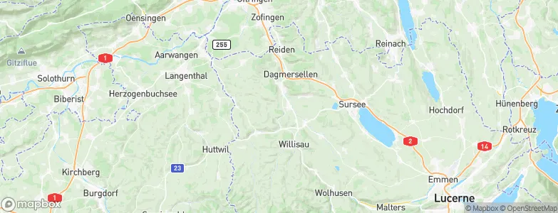 Amt Willisau, Switzerland Map