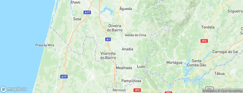 Anadia Municipality, Portugal Map