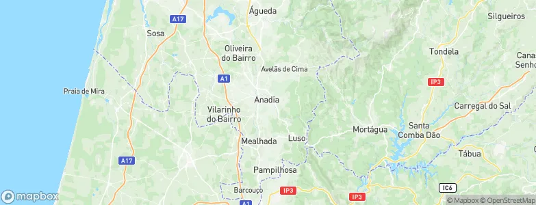 Anadia, Portugal Map
