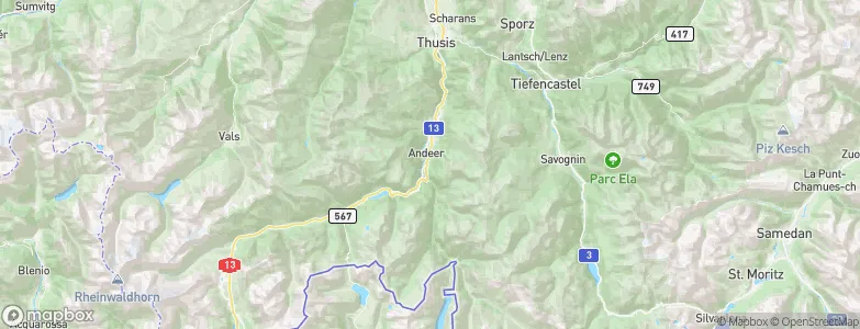 Andeer, Switzerland Map