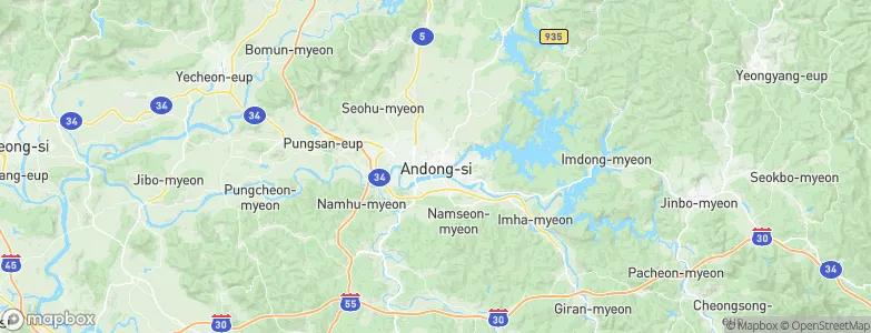 Andong, South Korea Map