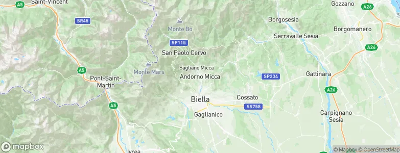 Andorno Micca, Italy Map