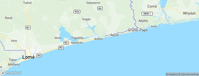 Aného, Togo Map