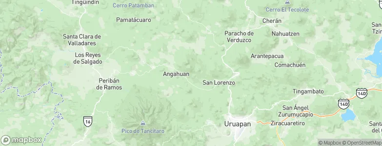 Angahuán, Mexico Map