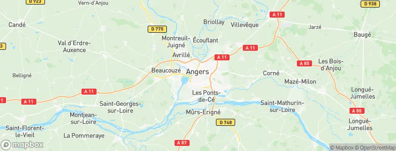 Angers, France Map