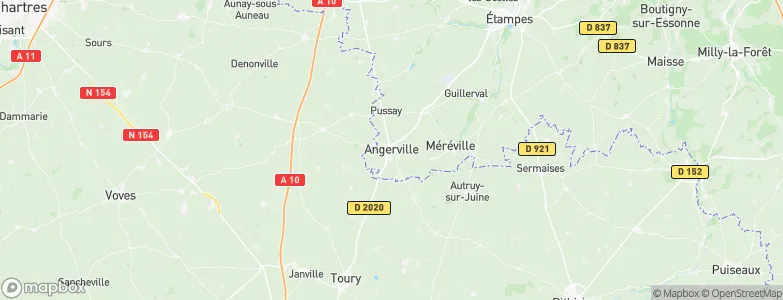 Angerville, France Map