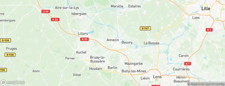 Annezin, France Map