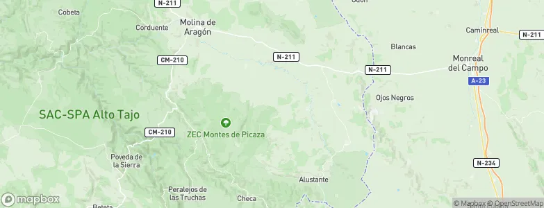 Anquela del Pedregal, Spain Map