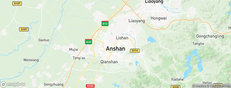 Anshan, China Map