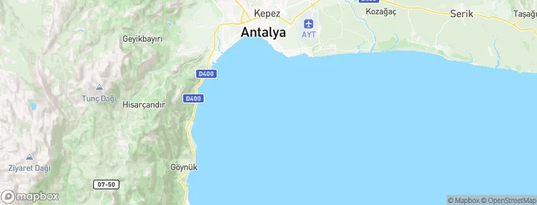 Antalya Province, Turkey Map