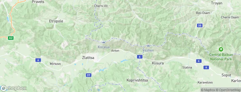 Anton, Bulgaria Map
