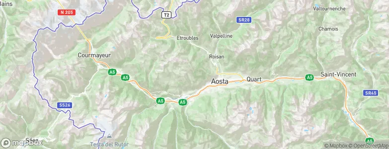 Aosta Valley, Italy Map