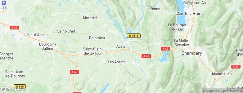 Aoste, France Map