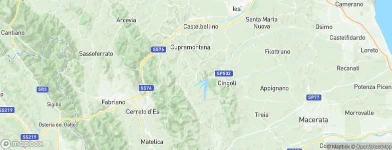 Apiro, Italy Map