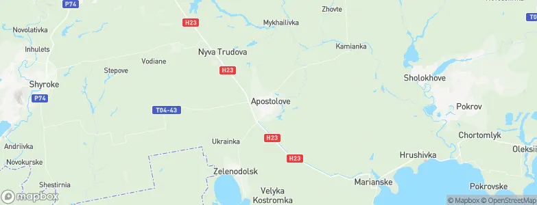 Apostolove, Ukraine Map