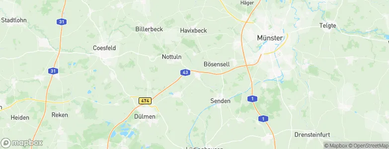 Appelhülsen, Germany Map