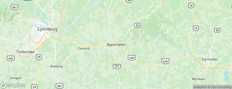 Appomattox, United States Map