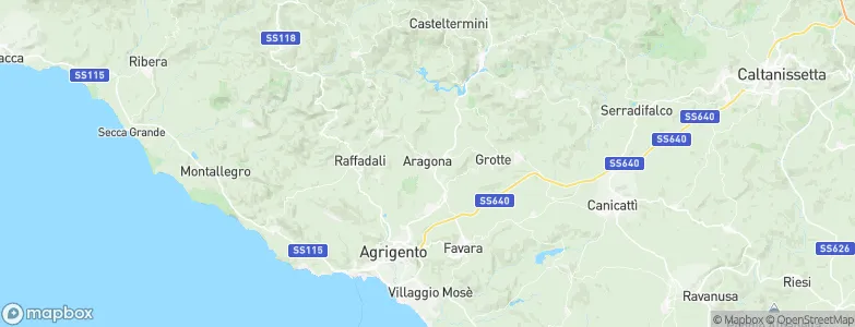 Aragona, Italy Map