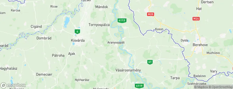 Aranyosapáti, Hungary Map