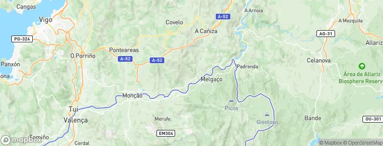 Arbo, Spain Map