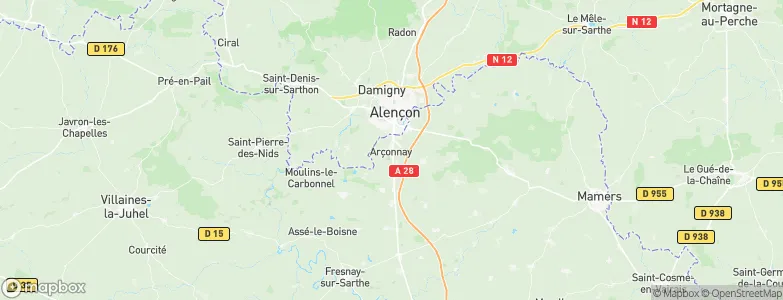 Arçonnay, France Map