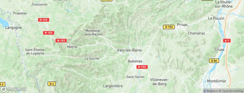 Ardèche, France Map